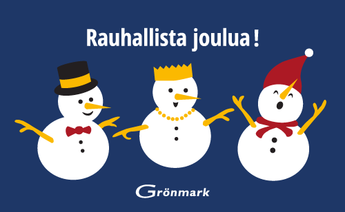 Grönmark toivottaa rauhallista joulua kaikille asiakkaille ja yhteistyökumppaneille